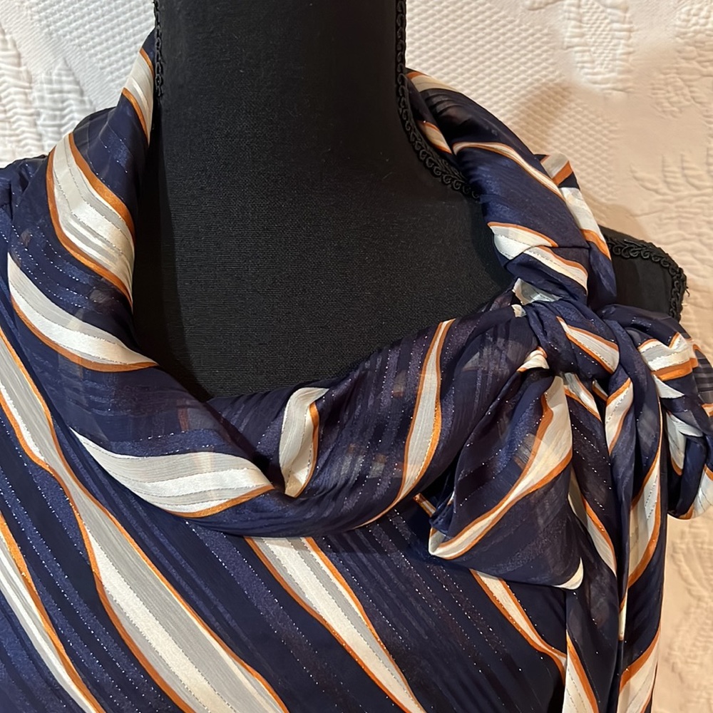 Signature by Robbie Bee navy/rust sleeveless dress, size 12, NWT - Picture 3 of 16